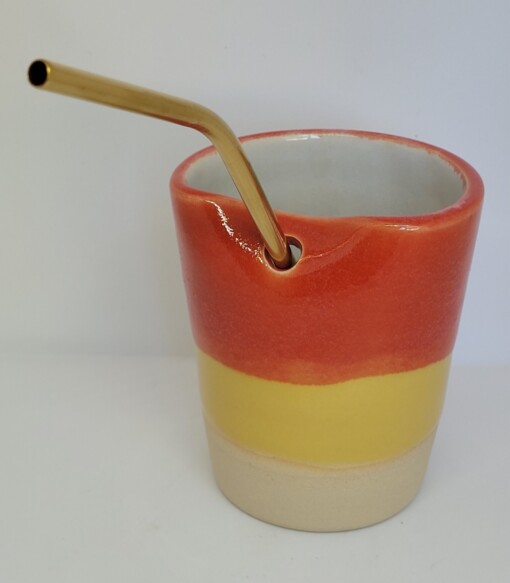 Rietjesbeker rood,geel