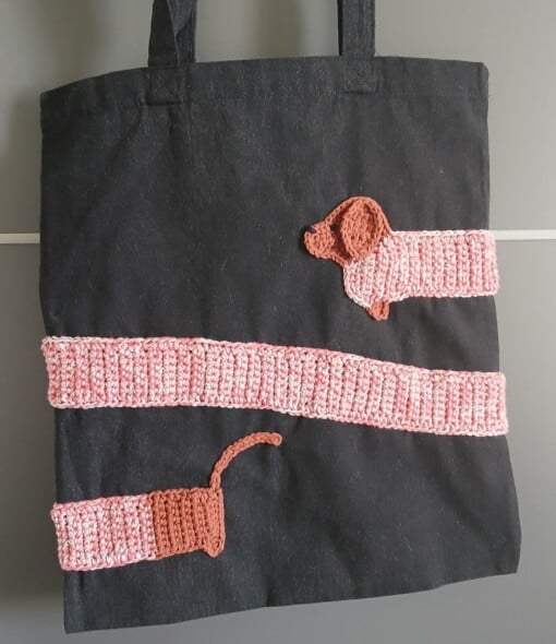 De Teckel Tote Bag, Katoenen Market Tas voor Hondenliefhebbers