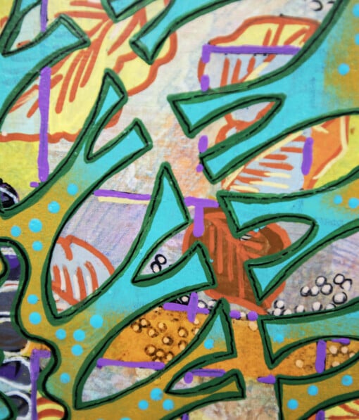Dansende bladeren. Origineel schilderij