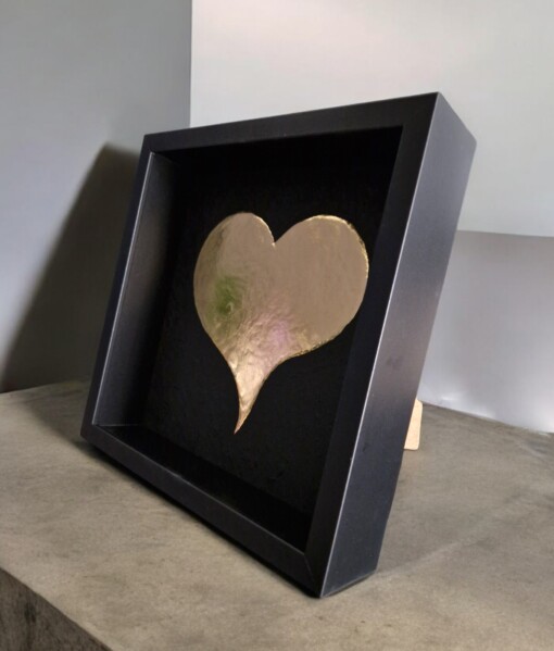 Hart van goud 23ct verguld kunstwerk in lijst