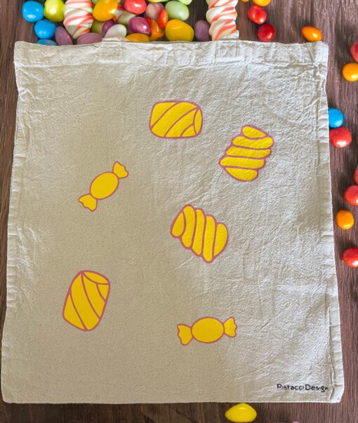 katoenen tas met snoepjes