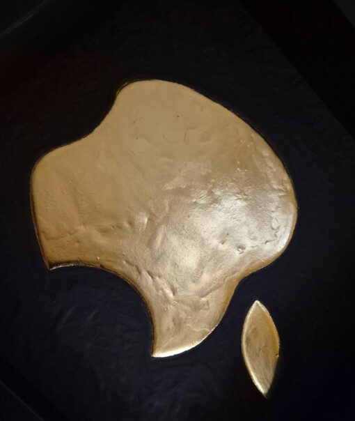 Apple logo 23ct goud verguld kunstwerk in lijst