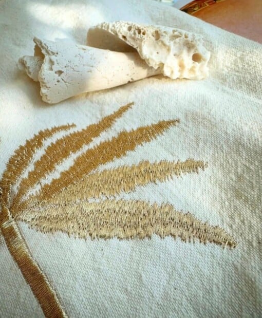 Totebag * big shopper of beachbag met palmboom of bisous