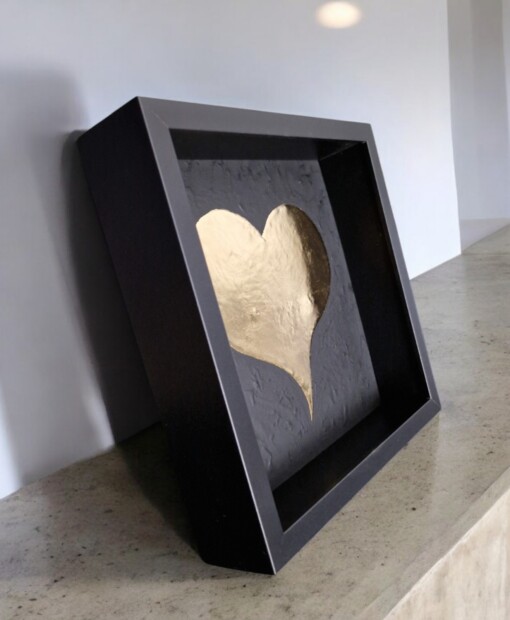 Hart van goud 23ct verguld kunstwerk in lijst