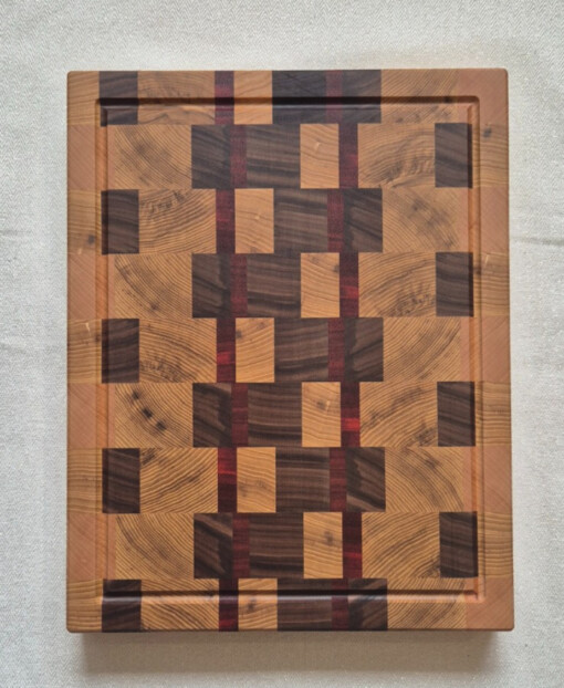 Handgemaakte houten snijplank 33,5x29x4 cm