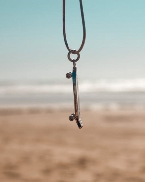 Oceaan Surfskate ketting zilver