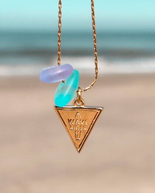 Zeeglas Wave Rider ketting goud