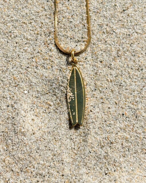 Oceaan Shortboard Ketting Goud