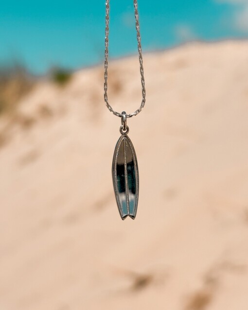 Oceaan Shortboard Ketting Zilver