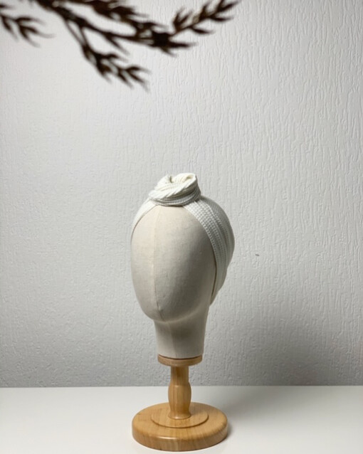 Hair bandeau ‘Waffle Off-white’