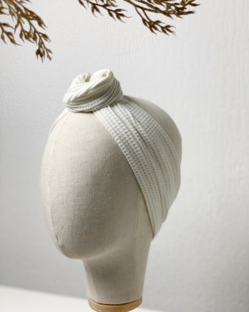 Hair bandeau ‘Waffle Off-white’
