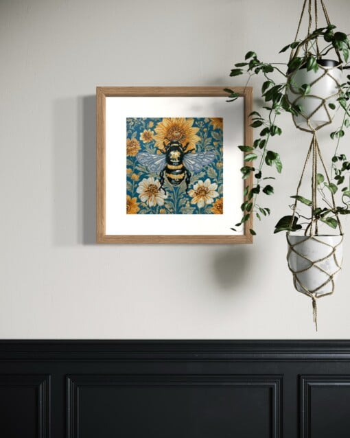 Hommel handgedrukte linosnede print