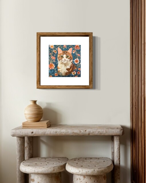 Poes - handgedrukte linosnede print