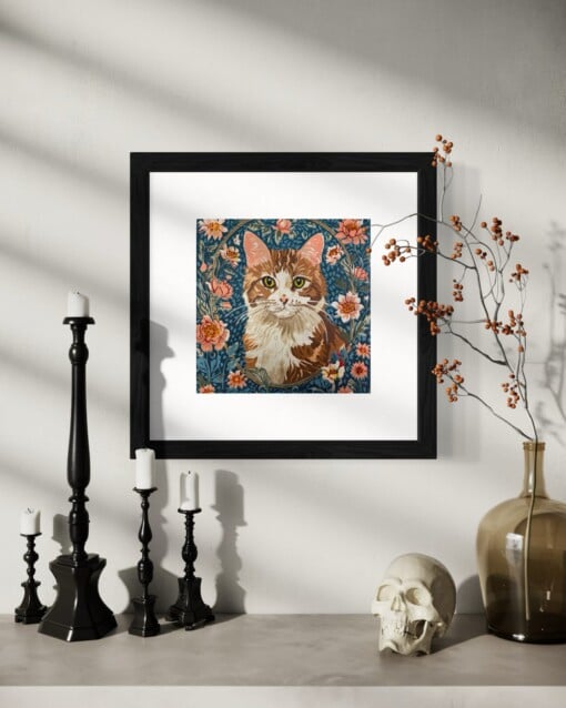 Poes - handgedrukte linosnede print