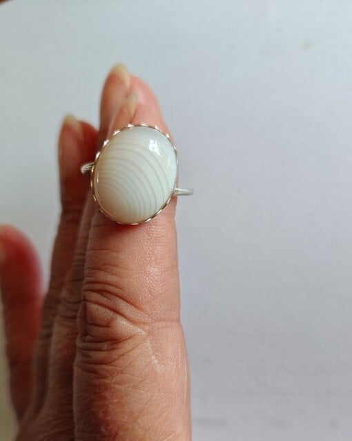 Zilveren ring met agaat
