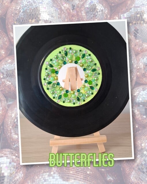Kunst van vinyl: versierde LP 'Butterflies'
