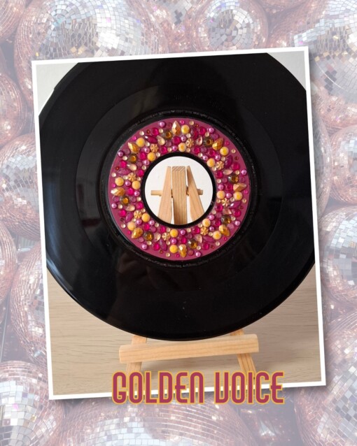 Kunst van vinyl: versierde LP 'Golden Voice'