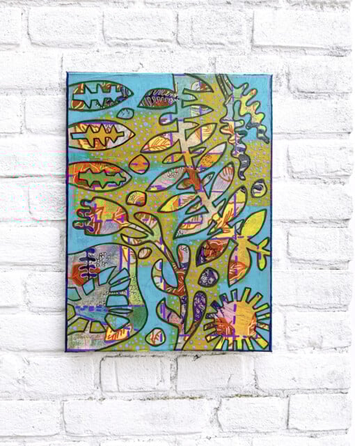 Dansende bladeren. Origineel schilderij