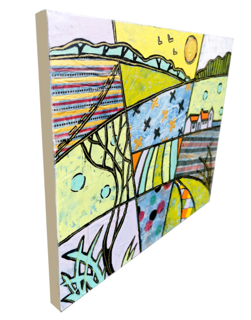 Structural landscape - schilderij op hout