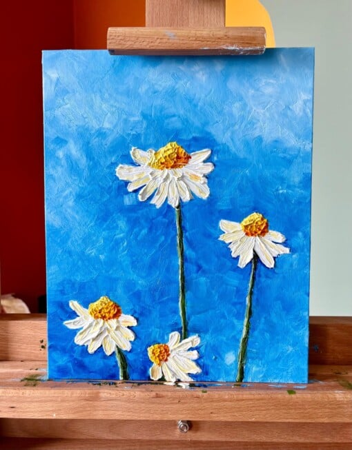Schilderij "Daisy" - origineel kunstwerk in olieverf