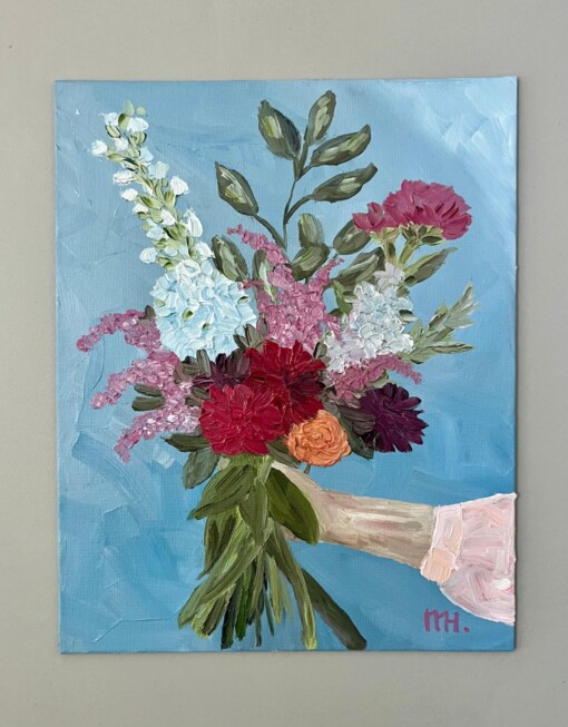 Schilderij "I can buy myself flowers" - origineel kunstwerk in olieverf