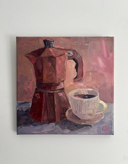Schilderij "Espresso Macchiato" - origineel kunstwerk in olieverf