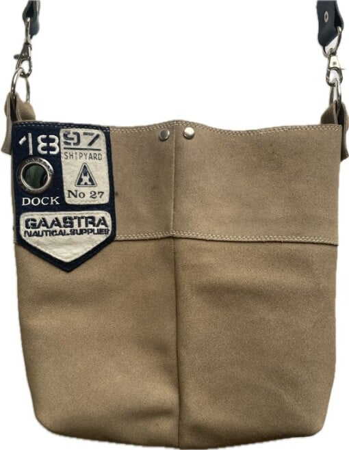 Stoere schoudertas tas van vintage Gaastra-laarzen – uniek & handgemaakt.