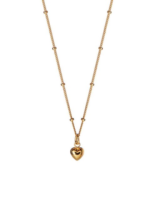 Gold Plated Necklace With Convex Heart