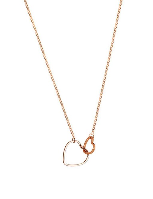 Rosé Gold Plated Necklace With Double Heart