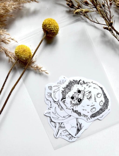 9 stickers van dieren en bloemen