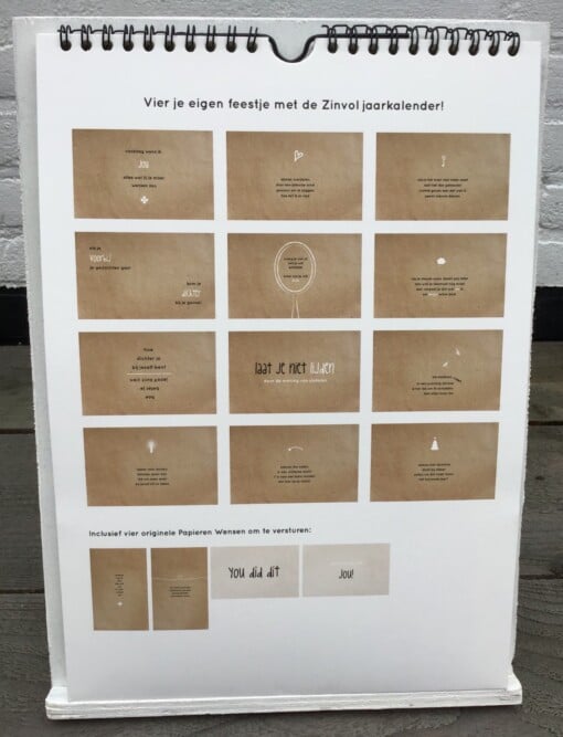 Zinvol verjaarskalender 'GEFELICITEERD met JOU!' of 'KnUS'