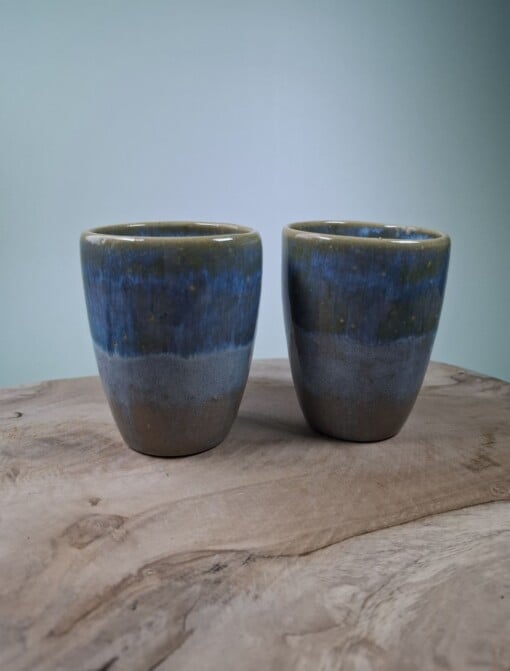 2 keramiek koffiebekers Light Blue