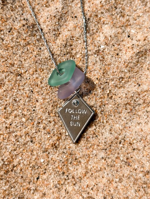 Zeeglas Follow The Sun Ketting Zilver