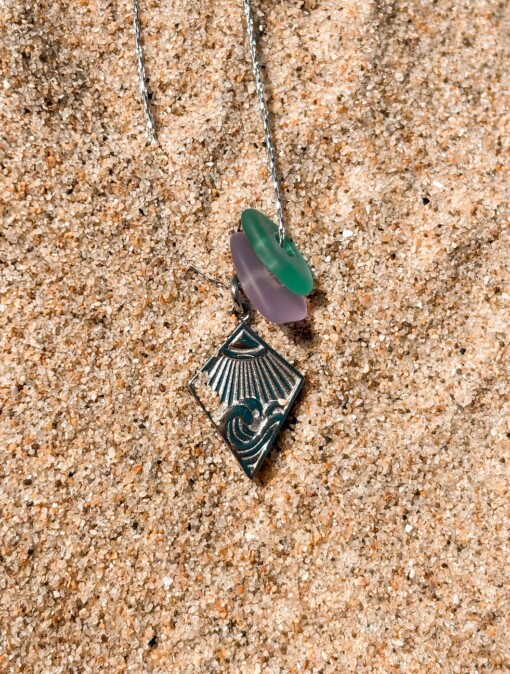 Zeeglas Follow The Sun Ketting Zilver