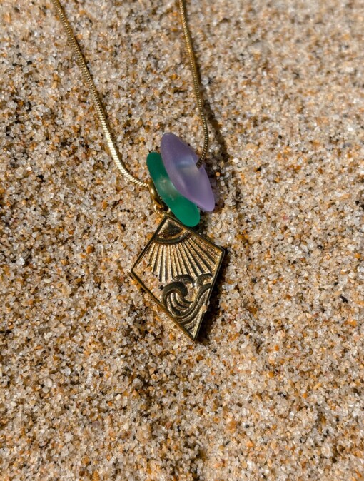 Zeeglas Follow The Sun ketting Goud