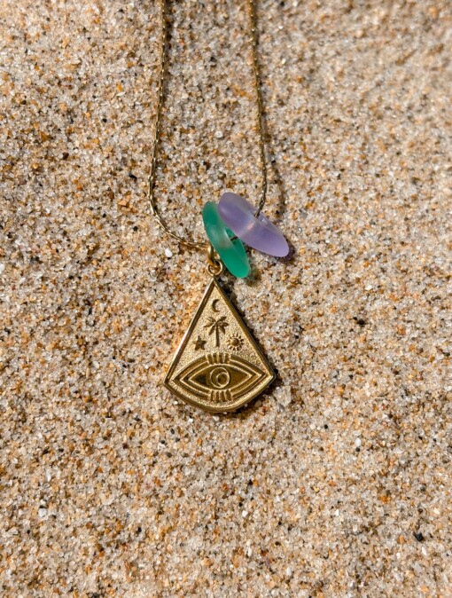 Zeeglas Ocean Eye Ketting Goud