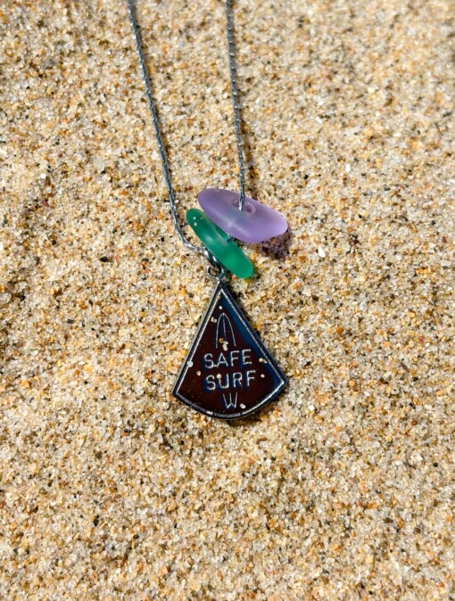Zeeglas Ocean Eye Ketting Zilver