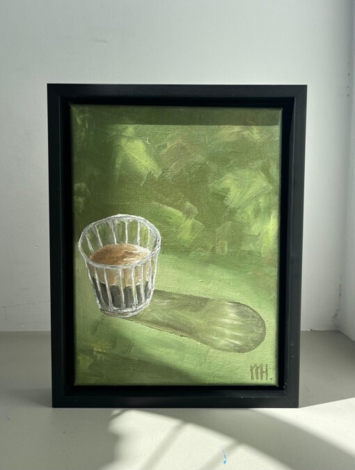 Schilderij "Coffee + Winter Sun" - origineel kunstwerk in olieverf