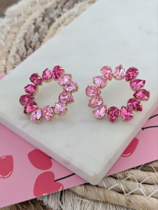 Dubble pink oorbellen