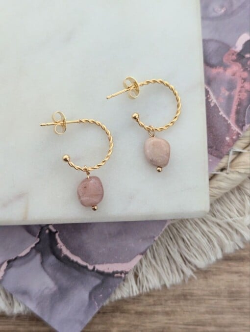Natural stone oorbellen
