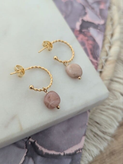 Natural stone oorbellen