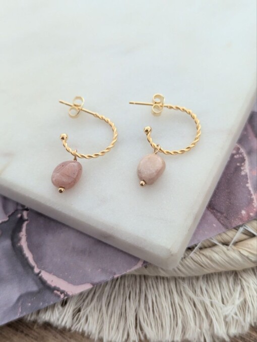 Natural stone oorbellen