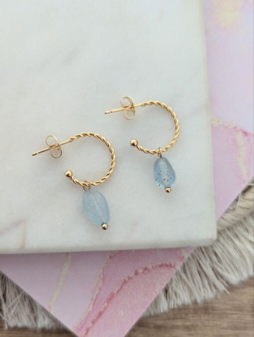 Natural stone oorbellen
