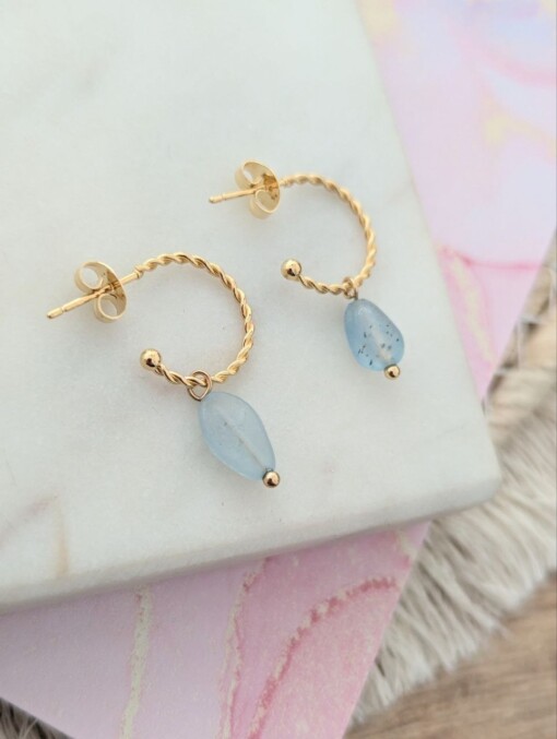 Natural stone oorbellen
