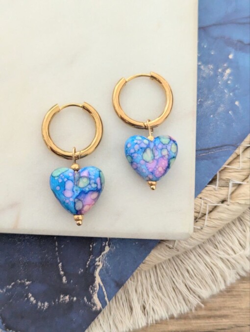 Sparkle heart oorbellen