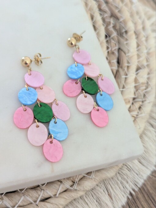Colourful summer pop oorbellen