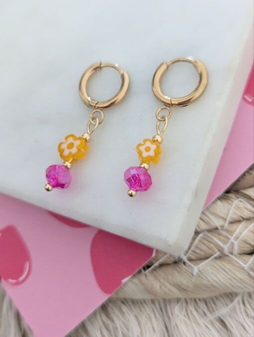 Floral Pop Mini Earrings goud