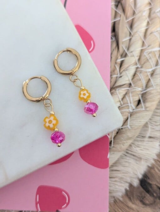 Floral Pop Mini Earrings goud
