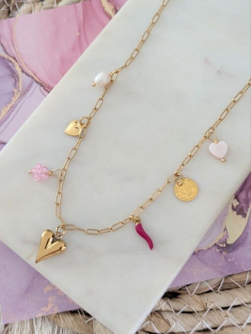 Golden Charm Chain – Stainless Steel Bedelketting