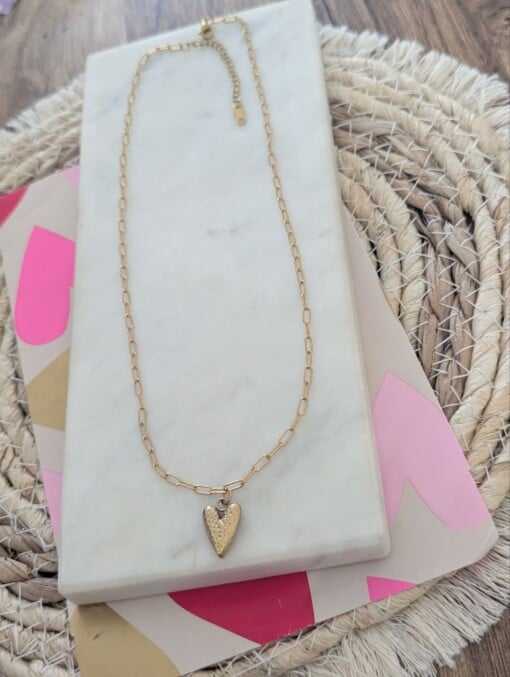 Golden Heart Chain – Stainless Steel Ketting